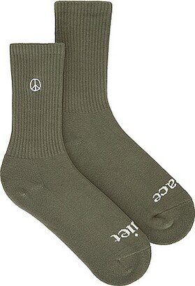 Museum of Peace and Quiet Icon Socks in Olive