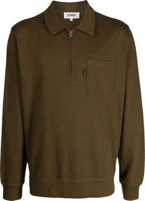 Sugden half-zip fastening polo shirt