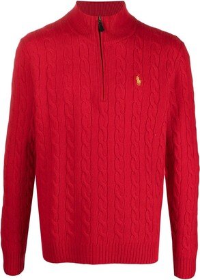 cable-knit Polo Pony jumper
