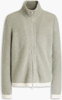 Mélange alpaca-blend zip-up sweater