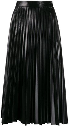 Pleated Midi Skirt-BW