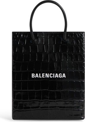 Large Shopping Bag Crocodile Embossed