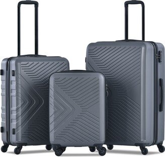 EDWINRAY 3 Piece Luggage Sets ABS Lightweight Luggage Suitcase Sets