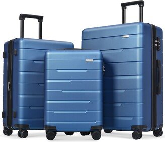 IGEMAN Navy Blue Suitcase Set, 3 Piece Suitcase Set with Spinner Wheels