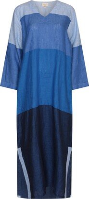 Nologo-Chic Colour Block Woven Maxi Dress Blue