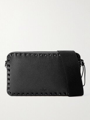 Rockstud Full-Grain Leather Messenger Bag