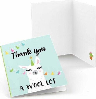 Big Dot of Happiness Whole Llama Fun - Llama Fiesta Baby Shower or Birthday Party Thank You Cards (8 count)