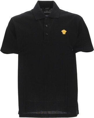 Medusa Logo Embroidered Short-Sleeved Polo Shirt