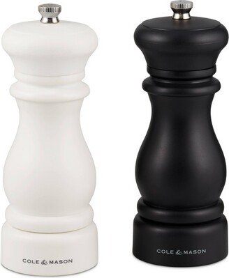 6 Southwold Salt and Pepper Mill Set Black/White