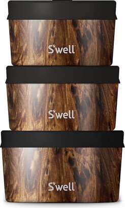 Teakwood 3-Piece Food Canister Set