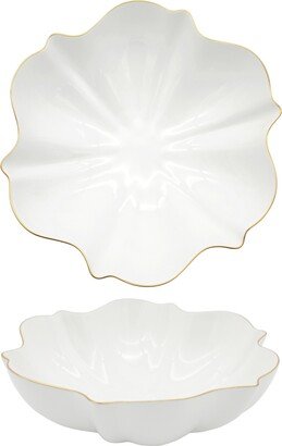 Amelie Brushed Gold Rim Serving Bowl