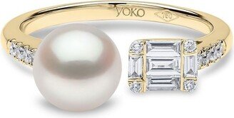 18kt yellow gold Starlight pearl and diamond ring