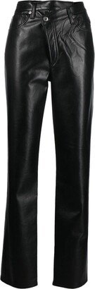 Asymmetric Recycled Leather-Blend Trousers