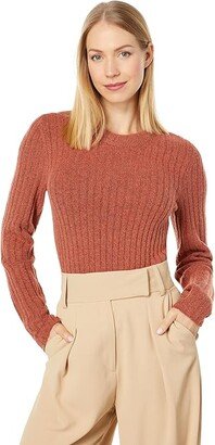 Anguila Crew Neck Slim Pullover (Heather Cumin) Women's Clothing