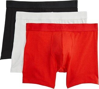 CK Black Boxer Brief 3-Pack (Rouge/Lunar Rock/Black) Men's Underwear