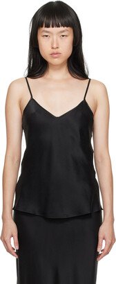 Silk Laundry Black Bias-Cut Camisole