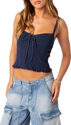 EDIKTED Lacy Stretch Cotton Knit Camisole