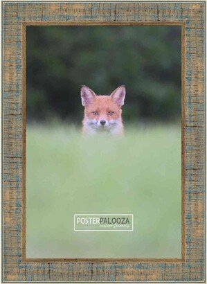 PosterPalooza 4x5 Distressed/Aged Complete Wood Picture Frame with UV Acrylic, Foam Board Backing, & Hardware