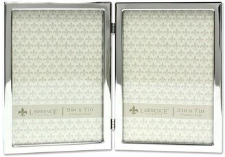 Hinged Double Silver Standard Metal Picture Frame - 5 x 7