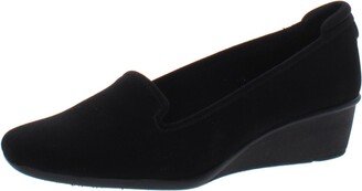 AK Winnefred Womens Slip On Round Toe Wedge Heels