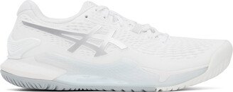 White & Silver Gel-Resolution 9 Sneakers