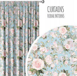 Window Curtain, Custom Curtain Panel, Treatment, Floral Decorative Curtains, Flowers