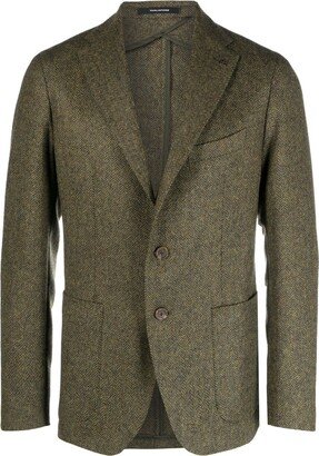 Ntoched-Lapel Single-Breasted Blazer