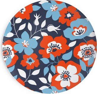 Salad Plates: Wild Roses - Multi Salad Plate, Blue