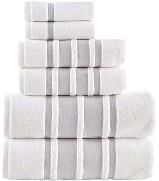 Contrast Border 6Pc Towel Set-AB