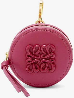 Ruby Red Glaze Cookie Monogram-debossed Leather Purse Charm