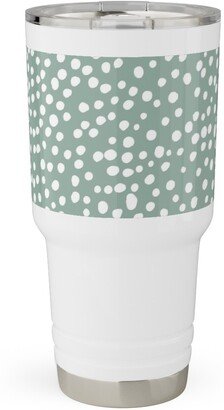 Travel Mugs: Cheetah - Sage Green Travel Tumbler, 30Oz, Green