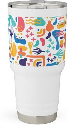 Travel Mugs: Organic Abstract Design - Multi Travel Tumbler, 30Oz, Multicolor