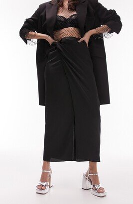 Wrap Satin Maxi Skirt