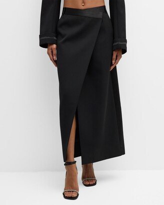 SIMKHAI Clarissa Overlapping Satin Combo Maxi Skirt