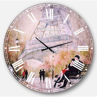 Designart Romantic French Country Oversized Metal Wall Clock - 36 x 36