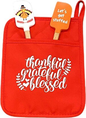 Thankful Grateful Blessed Pot Holder