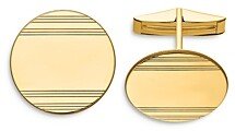 Men's Circular With Line Design Cuff Links in 14K Yellow Gold - 100% Exclusive