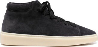 Muskrat high-top suede sneakers