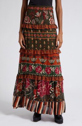 Anika Floral Garden Mixed Print Maxi Skirt