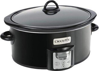 Crock-Pot 4 2091290 Quart Capacity Intelligent Count Down Timer Slow Cooker Small Kitchen Appliance, Black