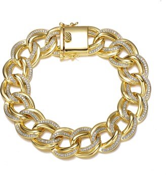 Rachel Glauber Ra 14k Gold Plated Cubic Zirconia Chain Bracelet