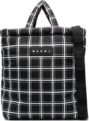 Black And White Checkered Tote Bag