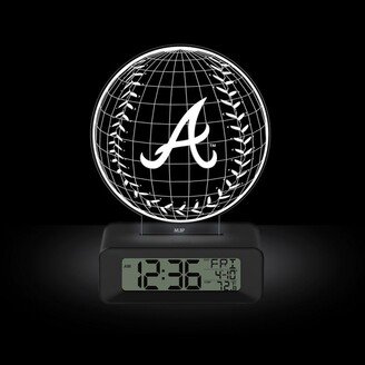 Curata Game Time MLB Atlanta Braves Color-Changing Led 3d Illusion Alarm Clock with Temperature and Date