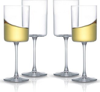 Claire White Wine Glasses, Set of 4