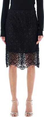 Lace Embroidered Mini Skirt