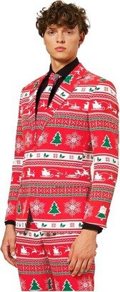 OppoSuit Men' Chritma Suit - Winter Wonderland - Red - Size: US 42