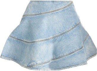 Flared Mini Denim Skirt