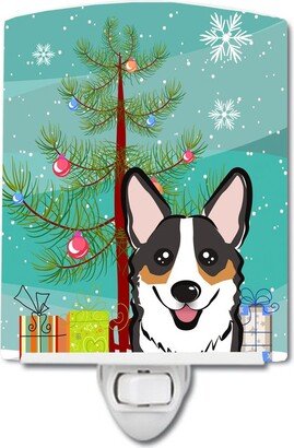 Christmas Tree and Tricolor Corgi Ceramic Night Light