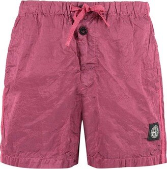 Logo Patch Drawstring Swim Shorts-AG