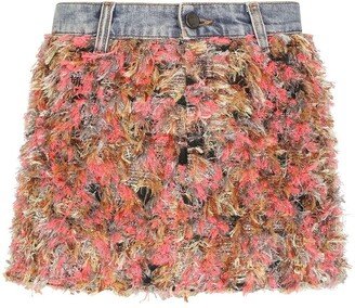 Textured Finish Jacquard Miniskirt